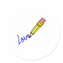 Love (Pencil) stickers by TeeZazzle Love (Pencil) stickers