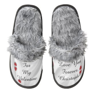 Love Personalized Hearts Valentines Day Slippers