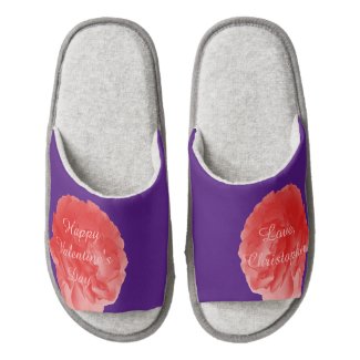 Love Personalized Roses Valentine's Day Slippers