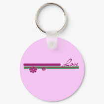 Love pink and green keychains by DonnaGrayson Love pink and green keychains