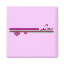 Love pink and green magnets by DonnaGrayson Love pink and green magnets