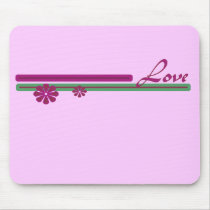 Love pink and green mousepads by DonnaGrayson Love pink and green mousepads