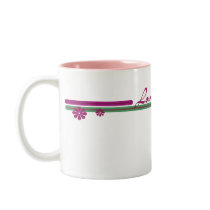 Love pink and green mugs by DonnaGrayson Love pink and green mugs