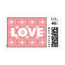 LOVE pink and white stamps