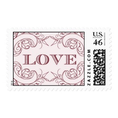 Love - pink by Ceci New York Postage Stamp