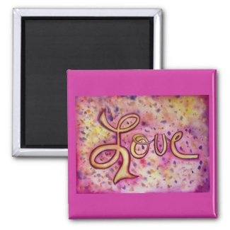 Love Pink Glamorous Art Inspirational Word Magnets