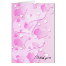 Love Pink Hearts Thank you card