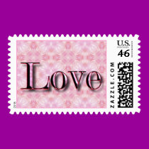 Love Pink Metallic Postage stamps