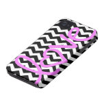 Love Pink on Black and White Chevron iPhone 4 Cases