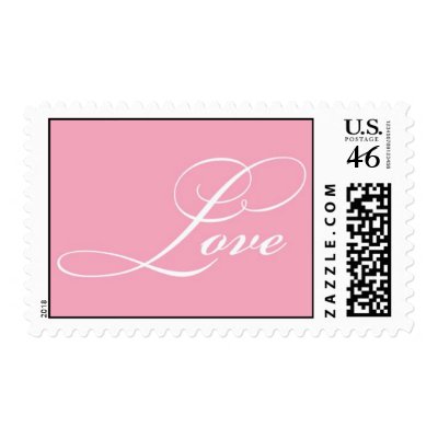 Love (pink) postage stamps