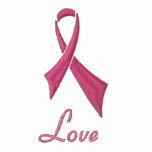 Love Pink Ribbon Ladies Long Sleeve Polo