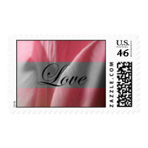 Love Pink Tulip Wedding Postage Stamp by TDSwhite Love Pink Tulip Wedding Postage Stamp