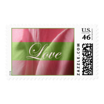 Love Pink Tulip Wedding Postage Stamp by TDSwhite Love Pink Tulip Wedding Postage Stamp