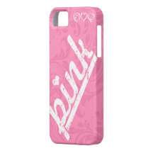 love pink with floral damask iPhone 5 cases