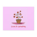 Love plant, love is growing Postcard
