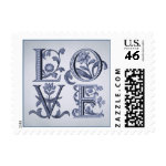 Love stamps in blue