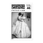vintage stamp, wedding, just, married, love,