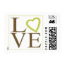 Love Postage Brown And Green Wedding Stamps
