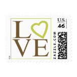 Love Postage Brown And Green Wedding Stamps