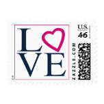 Love Postage Navy Blue And Fuchsia Wedding Stamps