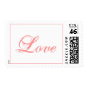 Love Postage_ Pink on White_Formal Stamp by monogramgallery Love Postage_ Pink on White_Formal Stamp