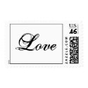 Love Postage Stamp Black and White by monogramgallery Love Postage Stamp Black and White