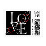 Love Postage Stamps for Weddings Red Black