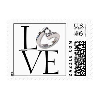 Love Postage Stamps Wedding Platinum Diamond Ring stamp