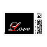 Love Postage_ White on Black and Red