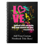 Love Proverbs Bible Verse Neon Paint Splatter Note Books