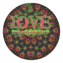 Love Psychedelics Sticker by webgrrl Love Psychedelics Sticker