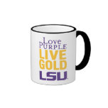 Love Purple Live Gold LSU Logo Mugs