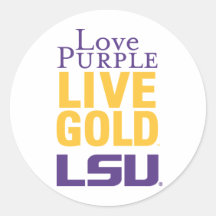 Love Purple Live Gold LSU Logo Stickers
