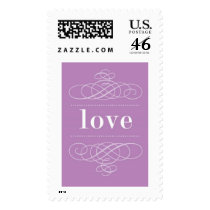 Love Purple Postage Stamps