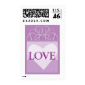 Love Purple Two of Hearts postage by weddingchannel Love Purple Two of Hearts postage
