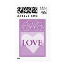 Love Purple Two of Hearts postage by weddingchannel Love Purple Two of Hearts postage