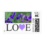 Love Purple Wedding Invitation Postage Stamps