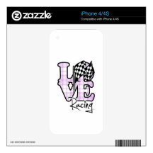 Love Racing; Checkered Flag Decal For The iPhone 4
