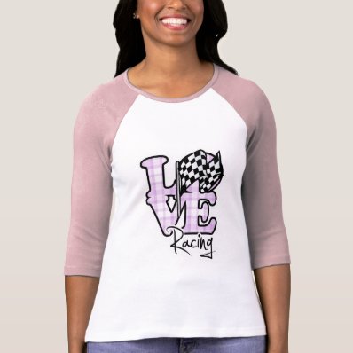 Love Racing; Checkered Flag T Shirts