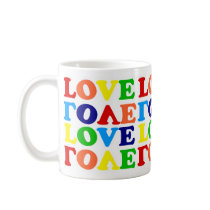 Love Rainbow Alphabet Soup Valentine Mugs