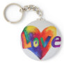 Love Rainbow Heart Art Word Painting Keychain