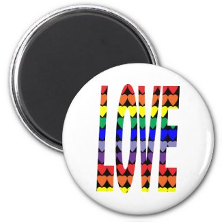Love Rainbow Hearts Magnet
