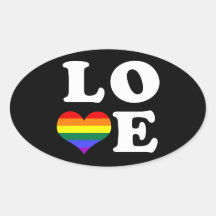 Love Rainbow Pride Oval Sticker