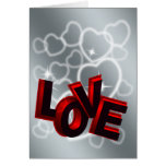 LOVE red and black text on silver back Cards