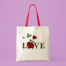 LOVE - RED HEART AND ROSE bags