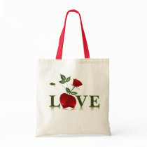 LOVE - RED HEART AND ROSE bags by dgpaulart LOVE - RED HEART AND ROSE bags