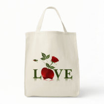 LOVE - RED HEARTS AND ROSES bags