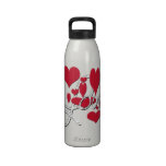 Love Red Hearts Liberty Bottle Water Bottle