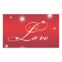 LOVE ribbon script snow glow red large gift tag sticker