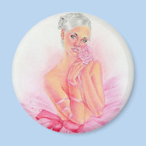 Love Rose Ballerina Magnet magnets